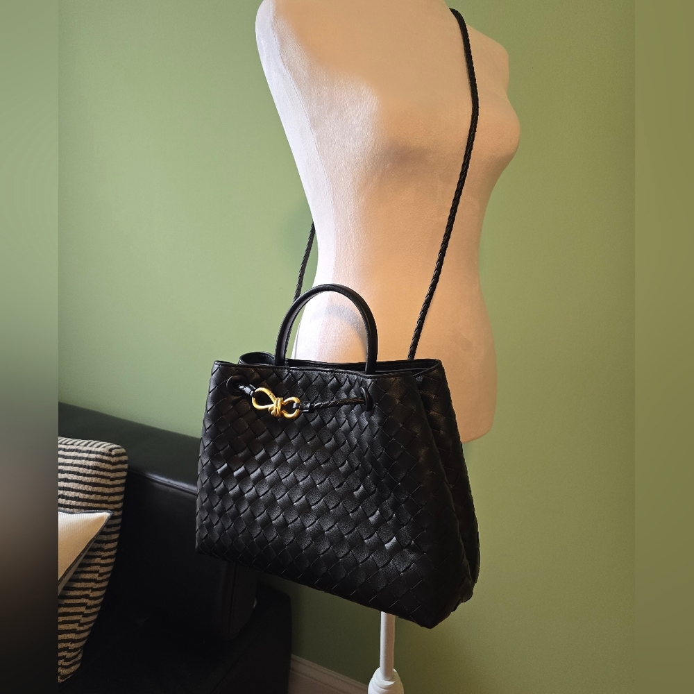 Black Woven Tote Bag - Picture 9 of 12